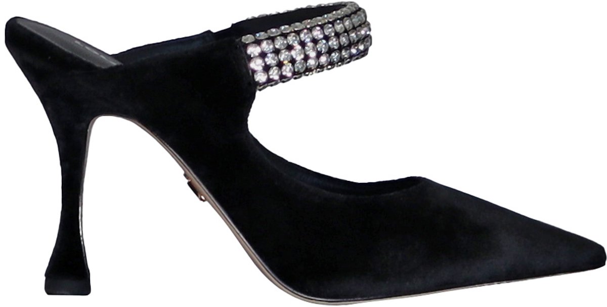 Lola Cruz - zwarte fluwelen sandalen - maat 37