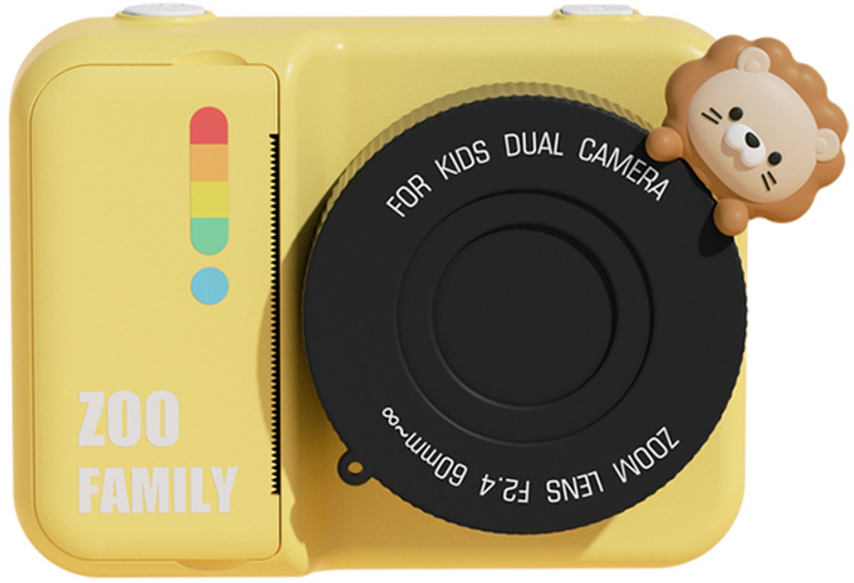 Snapling Printcamera voor Kinderen - Digitale Kindercamera met Instant Print - Inclusief 32GB SD-Kaart & 3 Rollen Papier - Thermisch Fototoestel - Geel