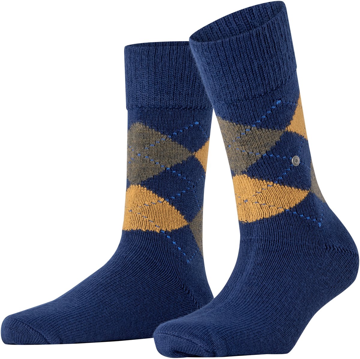 Burlington Whitby gedessineerd materiaal sokken dames blauw - maat 36-41