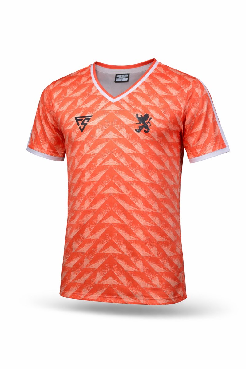 FIGHTSENSE NEDERLAND Voetbalshirt 1988 – Oranje EK ’88 Style – Maat M – Unisex Volwassenen
