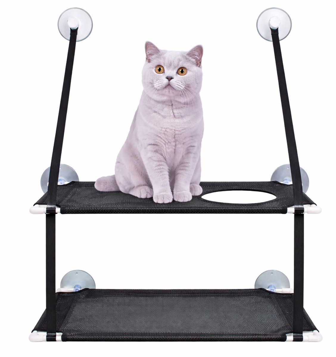 Bol.com Raamhangmat - Dubbellaags - Met zuignappen - 20kg draag gewicht - Kattenhangmat - Hangmat kat - Kattenbed - Kattenkussen... aanbieding