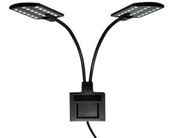 GELLDG Aquariumverlichting - LED-aquariumverlichting - Aquariumlamp met dubbele kop - 220V - Geschikt voor aquariums van 23 tot 60 cm - Wit licht
