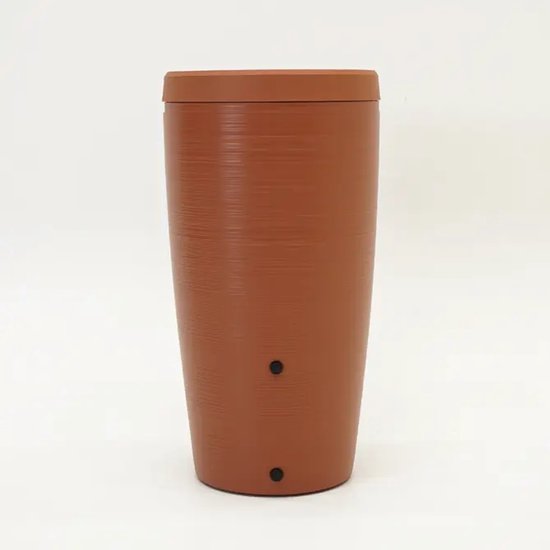Regenton 240L Vita Gobi terracotta met kraan, vorst- en UV-bestendig, lichtgewicht, breukbestendig, met bloempot