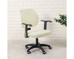 Covers By Ralfos* Bureaustoelhoes - bureaustoel hoes - Chair cover - Ecru/wit - Hoes - Universeel - Voor rugleuning en zitting - Waterafstotende stoelhoes - Stretch - Kantoor en thuisgebruik - Wasmachine bestendig - Cadeau tip