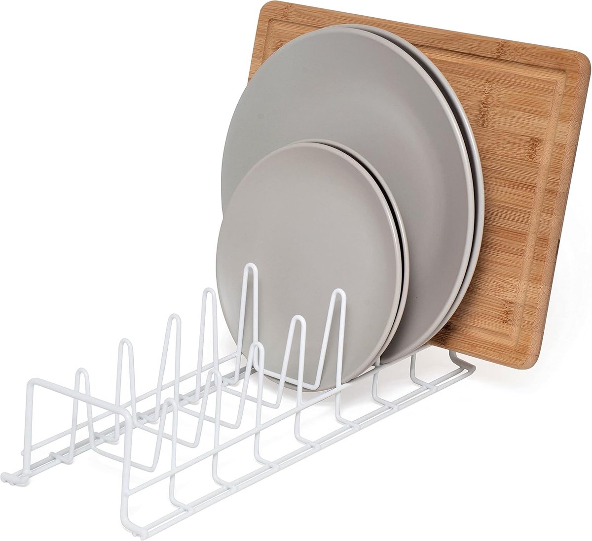 Famanu – Keukenkast organizer voor borden bakplaten en pannendeksels wit