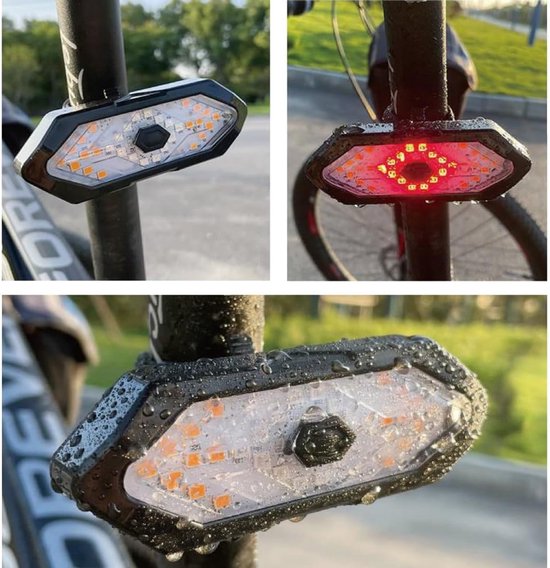 Bike Tail Light with Turn Signals - USB Rechargeable - Wireless Remote - IPX4 Waterproof - Ultra Bright LED Safety Light — afbeelding 5