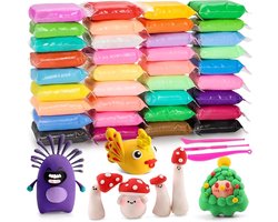 Ynkkvre - 36-delige Ultralichte Luchtdrogende Modelleerklei Set - Polymeer Klei - Boetseerklei - Foam Clay - 36 Veilige Niet-giftige Kleuren - Zonder Oven Nodig - Stimuleert Creativiteit - Educatief Kindercadeau