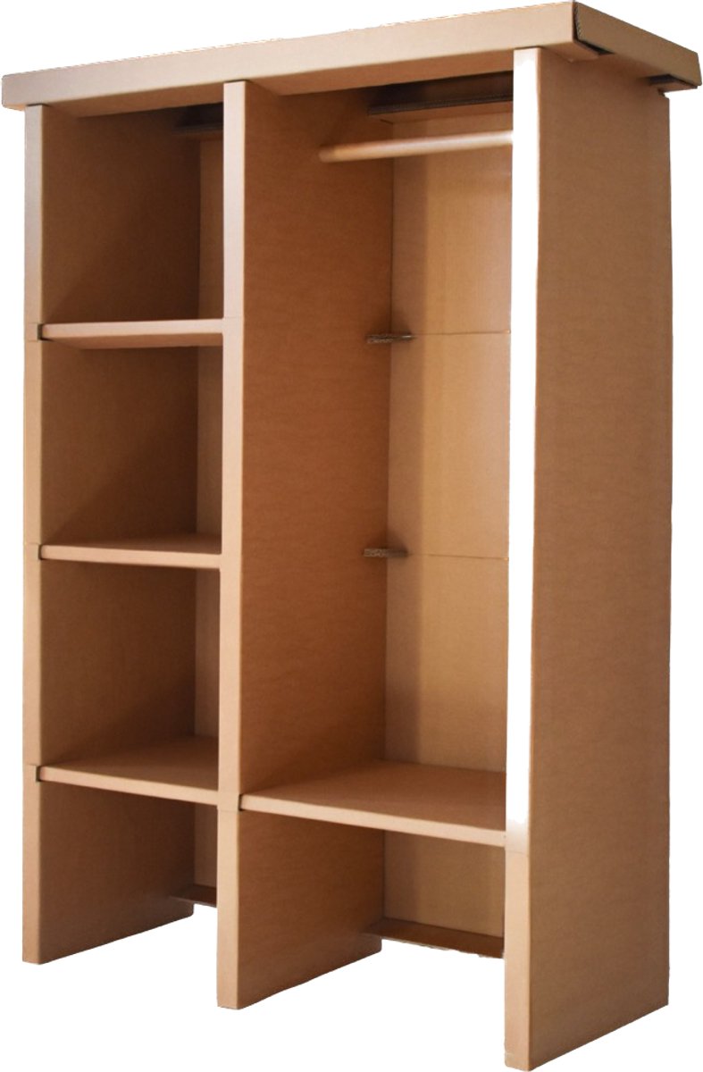 Kartonnen garderobe kast Zonder lades en deurtjes - 108 x 48 x 165 cm - Kartent