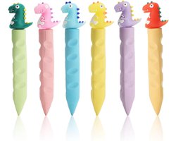 6 Stuks Kinderen Potloodvorm Gum - Dinosaur Design - Zachte TPR Gum voor School - Huiswerk - Tekenen - Schoolbenodigdheden - 2B Schrijfware - Cadeau