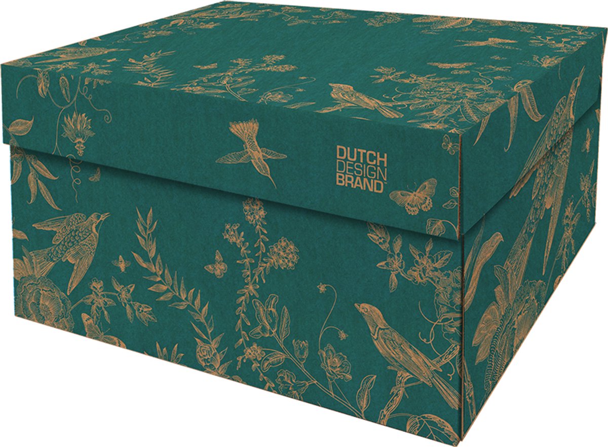 Dutch Design Brand - Dutch Design Storage Box - Opbergdoos - Opbergbox - Bewaardoos - Vogels - Bloemen - Twilight Garden