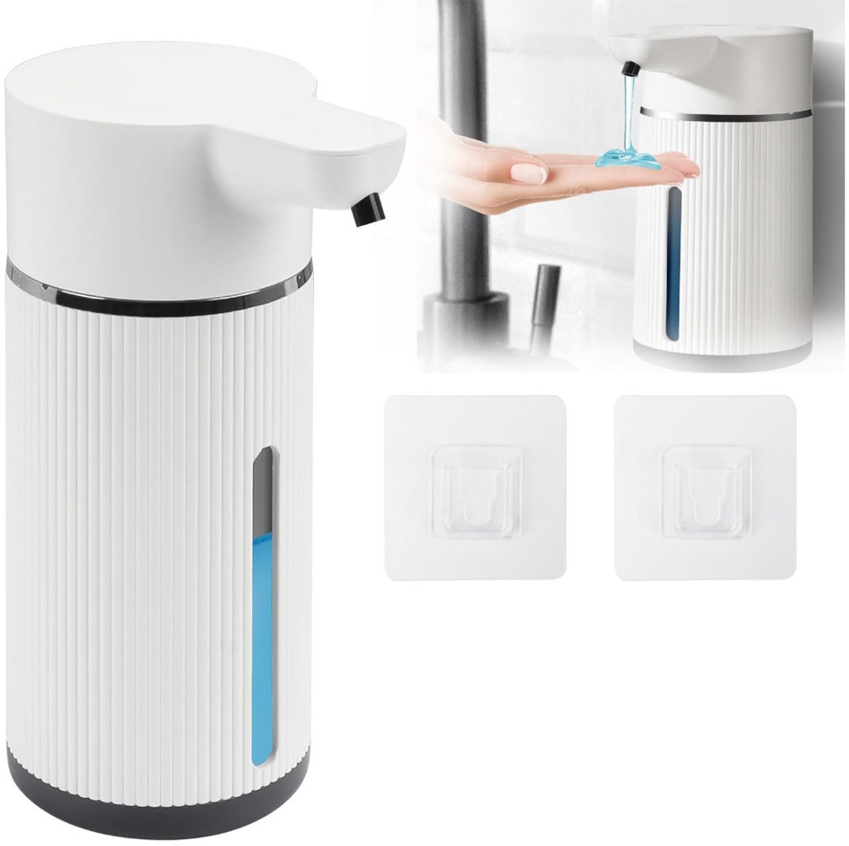 ML 60. Vloeibare Zeepfles voor de Badkamer-Flexibele Installatie methoden-Transparante Tank met Vloeistofpeil -voor Badkamer Toilet Keuken