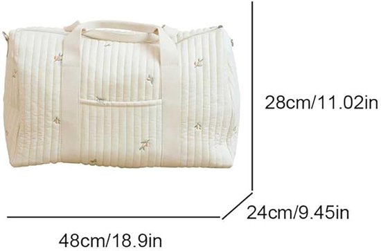 Luiertas - Mombag - Luiertas Schoudertas - Schoudertas - Verzorgingstas - Verzorgingstas voor Baby - Kraamcadeau - Geborduurde reistas - Bagage met grote capaciteit - Groot - Olijf - Beige van Merkloos — afbeelding 3