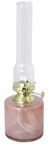 Strömshaga glazen olielamp Elvira ash pink roze met gouden brander 25cm x Ø8cm