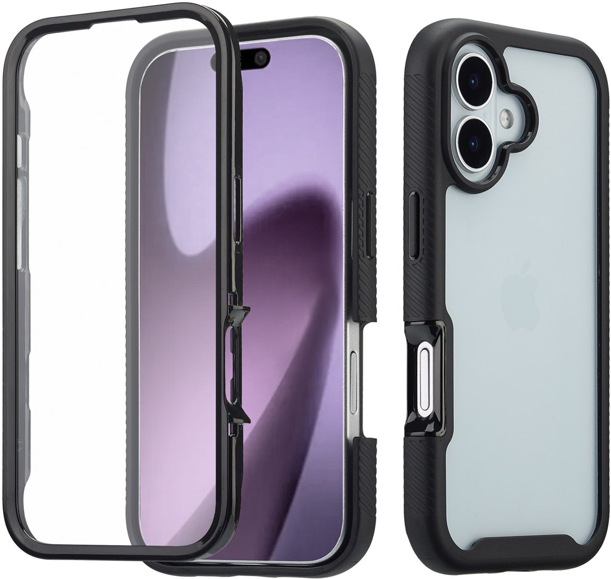 imoshion Hoesje - Geschikt voor Apple iPhone 17 - 360° Full Protective Case - Zwart
