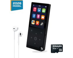 Einarr Supplies MP3/MP4 - 32GB Geheugen - Bluetooth - Fm Radio - Video Player - E-book reader - Oordopjes – Zwart