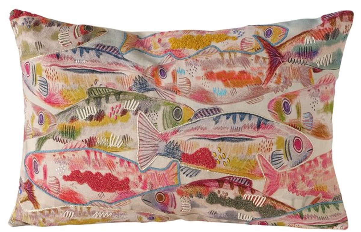 Boltze - Kussen - Fino - Vissen - Handgeweven Katoen - 40x60cm