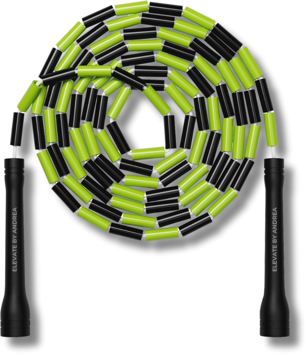 Elevate Rope Professioneel Beaded Springtouw - Verstelbare Jump Rope - Touwtje Springen voor Volwassenen en kinderen - Beaded rope - Conditie & Trucs - Binnen & Buiten Skipping Rope - Fitness Springtouwen