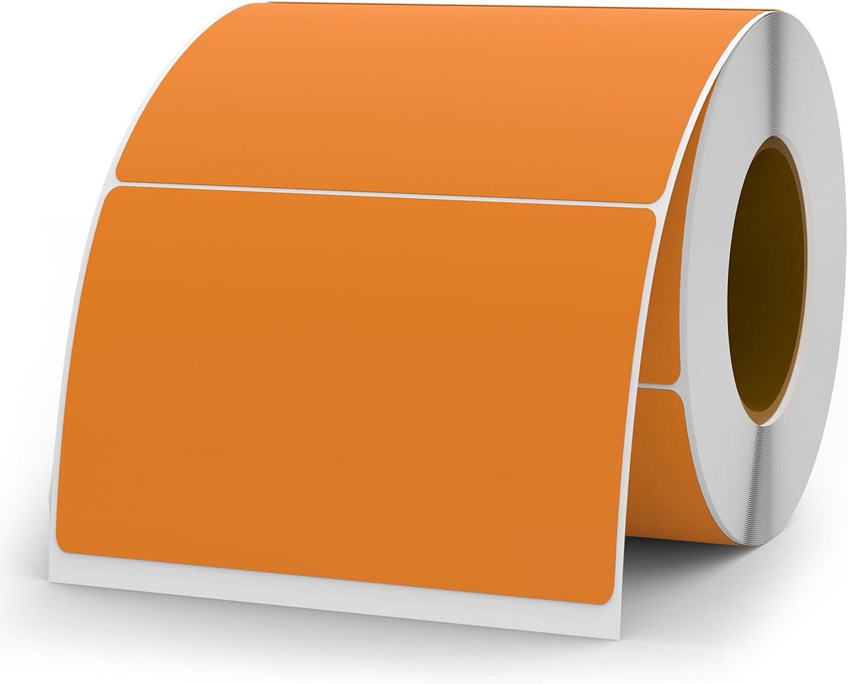 500 stuks zelfklevende oranje etiketten - Beschrijfbare en waterdichte stickers voor diverse toepassingen