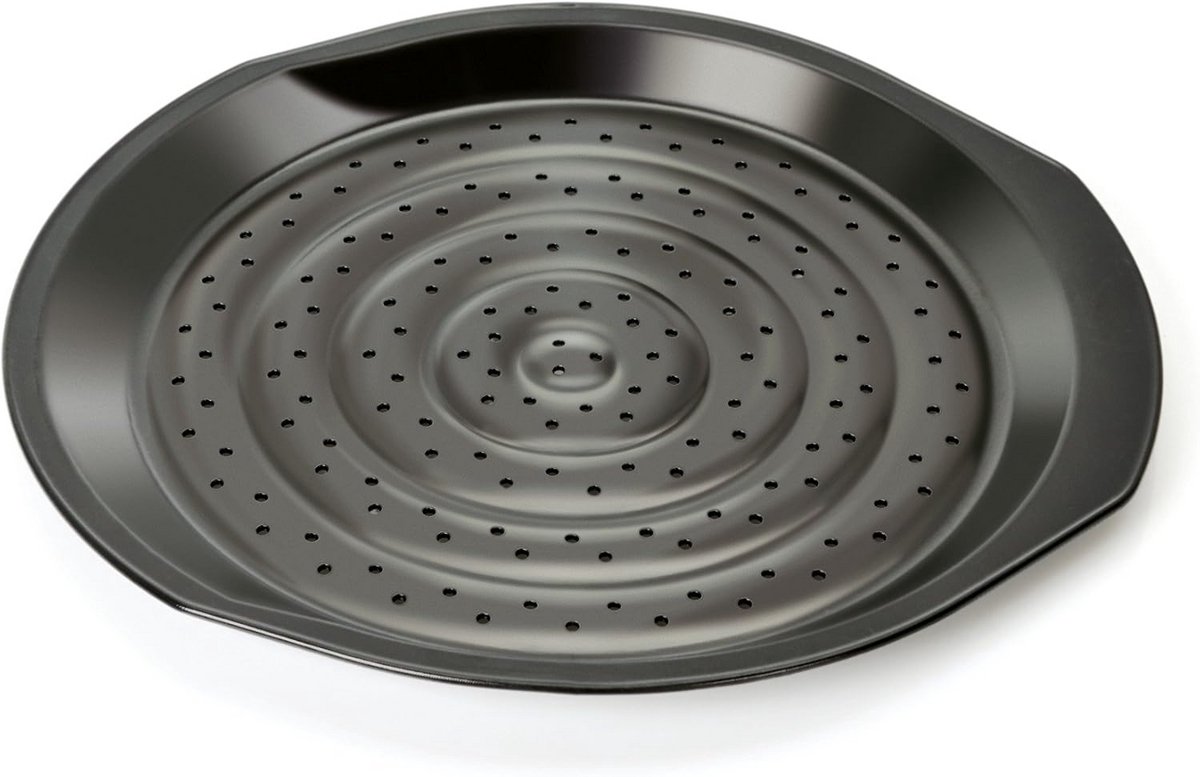 Pizzaplaat met Thermische Voet en Groeven - 37 x 35 x 2,5 cm