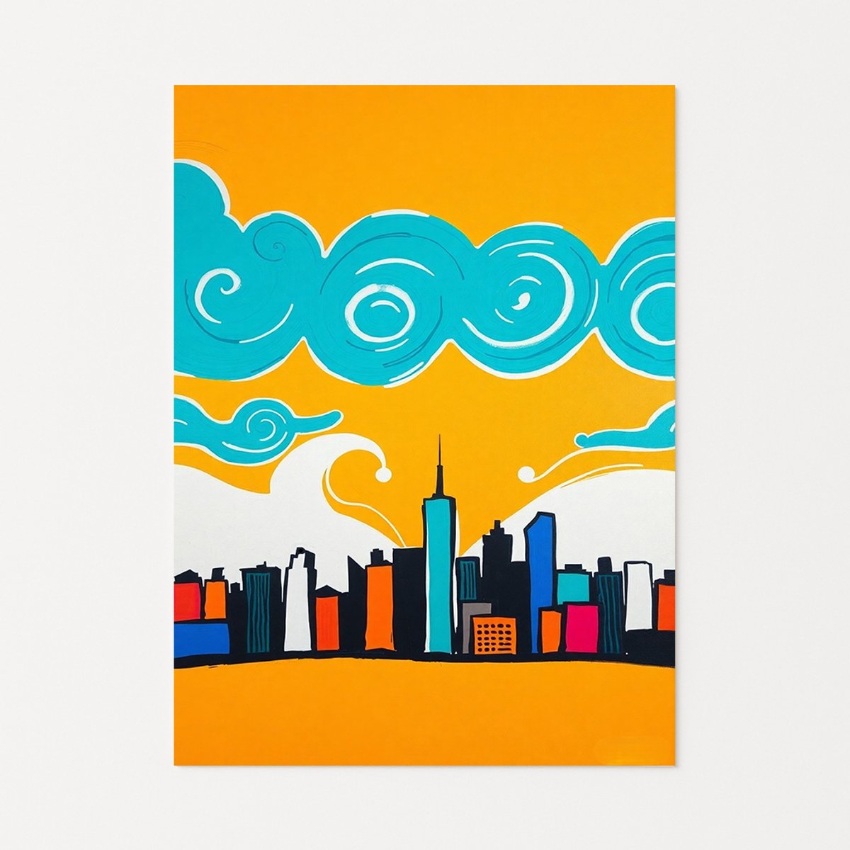 Skyline wanddecoratie - Muurdecoratie modern - 100x150 cm