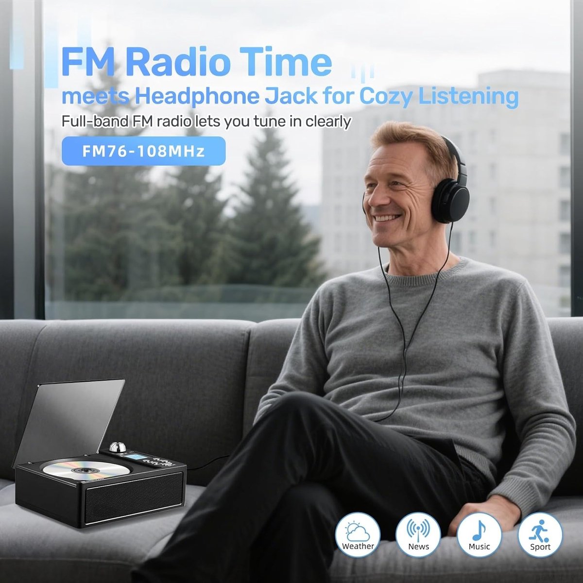 CD Speler met Bluetooth & FM Radio thumbnail 6