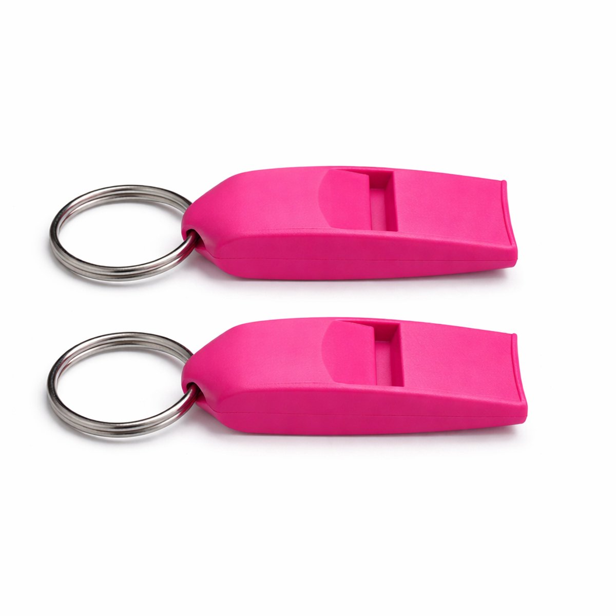 Nuvona 2x roze Noodfluit 126 dB - Survival whistle - SOS fluitje met sleutelhanger