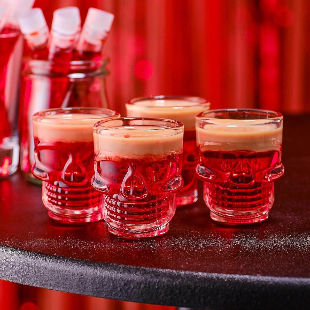 Halloween Schedel Shot Glazen Set van 4 voor Feestjes