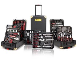 Metallo® | 599-Delige XXL Gereedschapstrolley - Gigantische Kist Vol Essentiële Tools - Gereedschapskoffer - Gereedschapskist - Gereedschapset op Wielen - Gevuld - Aluminium