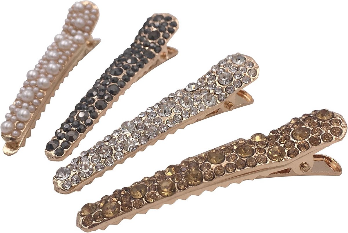 4 Stuks Strass Kristal Parel Haarspelden voor Vrouwen en Meisjes