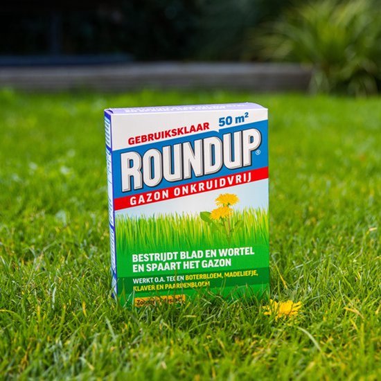 ROUNDUP® Gazon Onkruidvrij 1kg - 2 Stuks Voor 100 m2 - Bestrijdt blad en wortel en spaart het gazon - Werkt tegen o.a. botterbloem, madeliefjes, klaver en paardenbloem - Garden Select van Merkloos	 — afbeelding 3