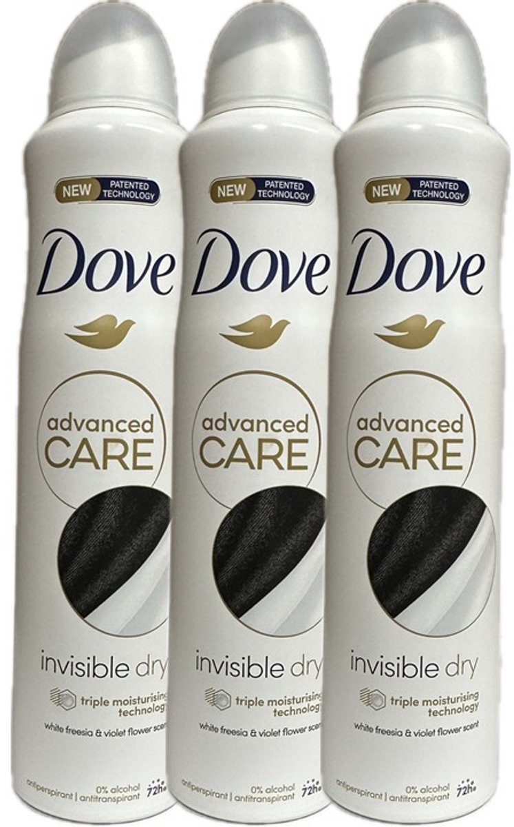 Dove Deo Spray XL- Invisible Dry Women - 3 x 250 ml - Voordeelverpakking