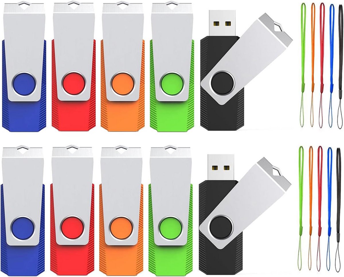 USB Stick 32GB 10 Stuks - High Speed Geheugenstick in Diverse Kleuren