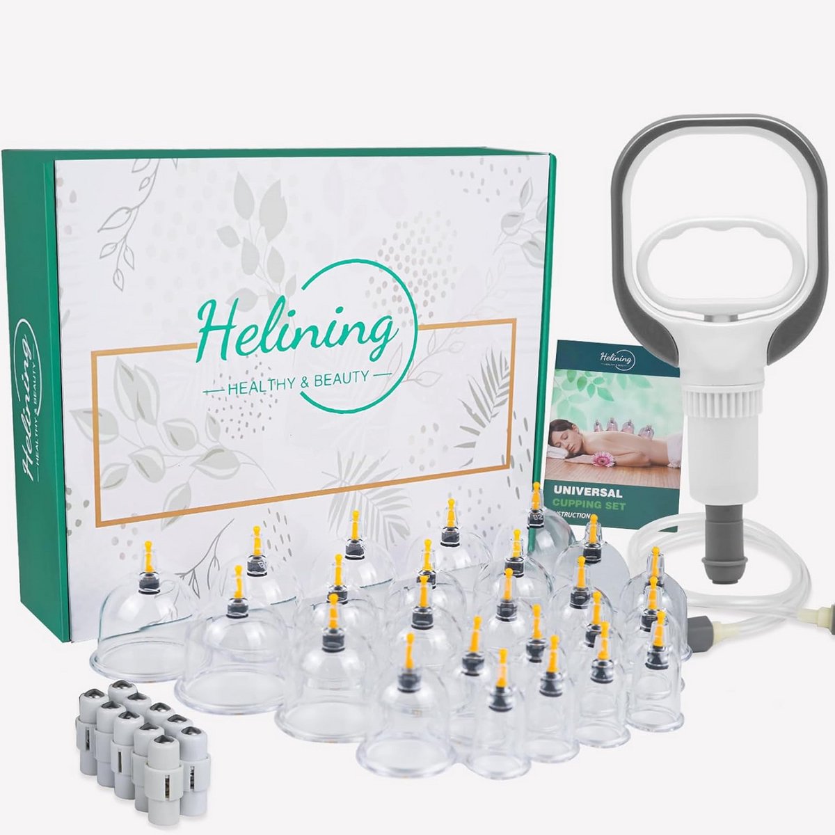 Cupping Set 24 Stuks met Vacuümpomp - Voor Spierspanning, Ontspanning en Cellulitis