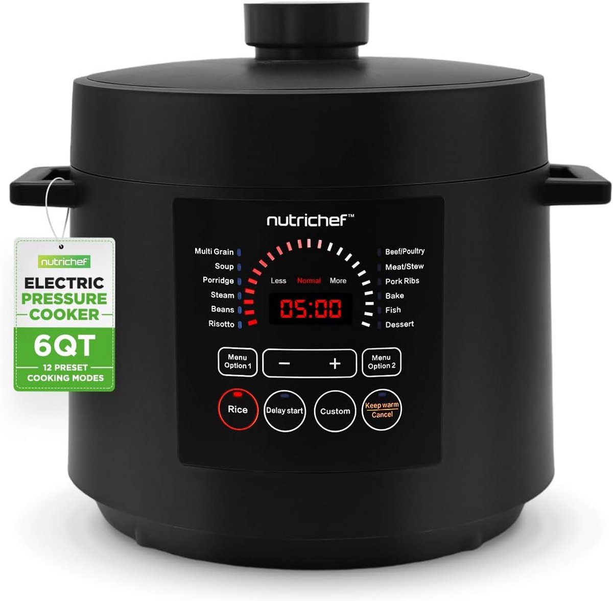 Digitale Snelkookpan 6 Quart met 9 Functies - Koken, Bakken, Stomen, Grillen & Stoofpotten