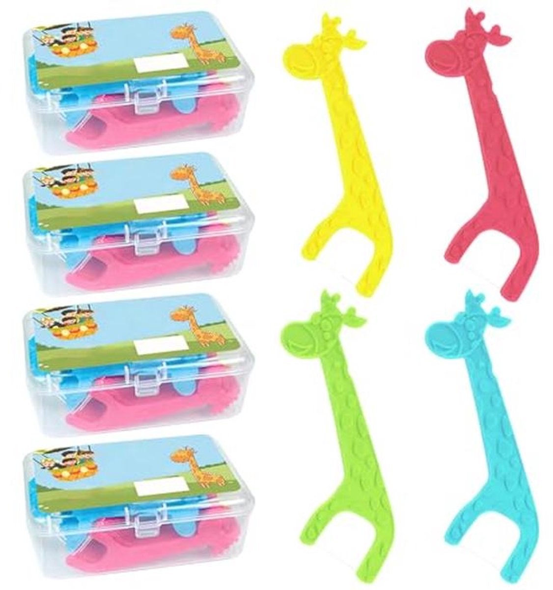 160 Stukken Kindertanden Flossticks voor Smalle Ruimtes - Ergonomische Flos met Antislip Handgreep in 4 Kleuren