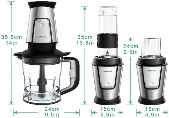 XRQUALITY - Keukenmachine 3-1 - Multifunctioneel - 700 w - Sapcentrifuge - Smoothie mixer - Voedselchopper - Droge molen van XRQUALITY — afbeelding 5