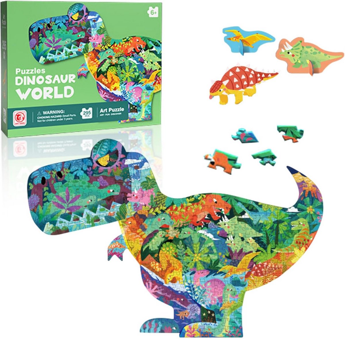 Dinosaurus puzzel voor kinderen - 295 stukjes educatief speelgoed voor ontwikkeling