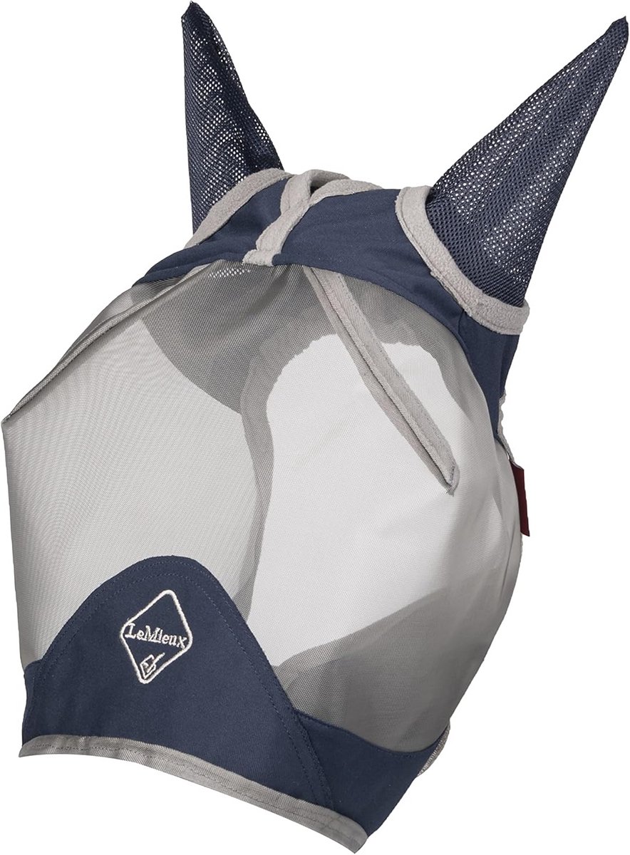 Half gevlochten vliegenmasker voor paarden, navy, maat M