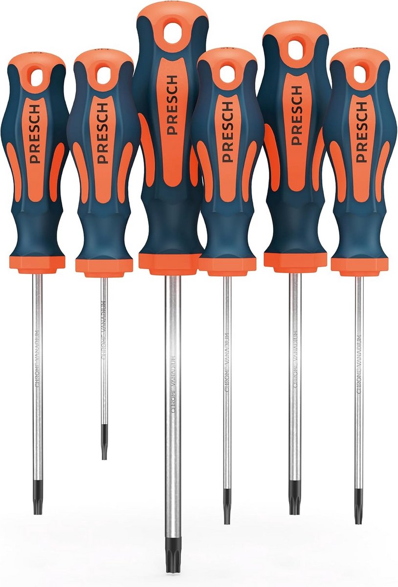 6-delige Schroevendraaierset - Magnetische Star Schroevendraaiers met Ergonomische Handgreep - Professionele TX Schroevendraaiers