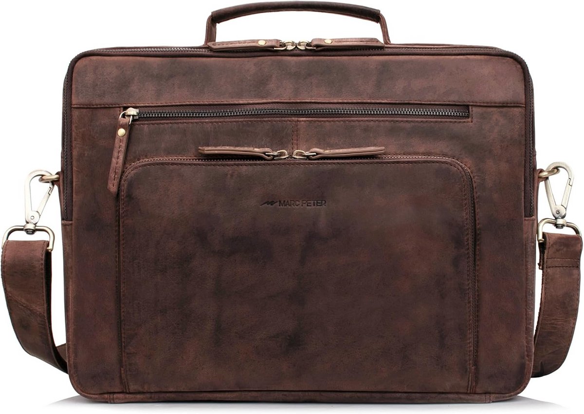 Laptoptas Auckland 15,6 inch - Duurzaam Leer Schoudertas voor Laptop, Aktetas voor Notebook, Tas voor Dames en Heren