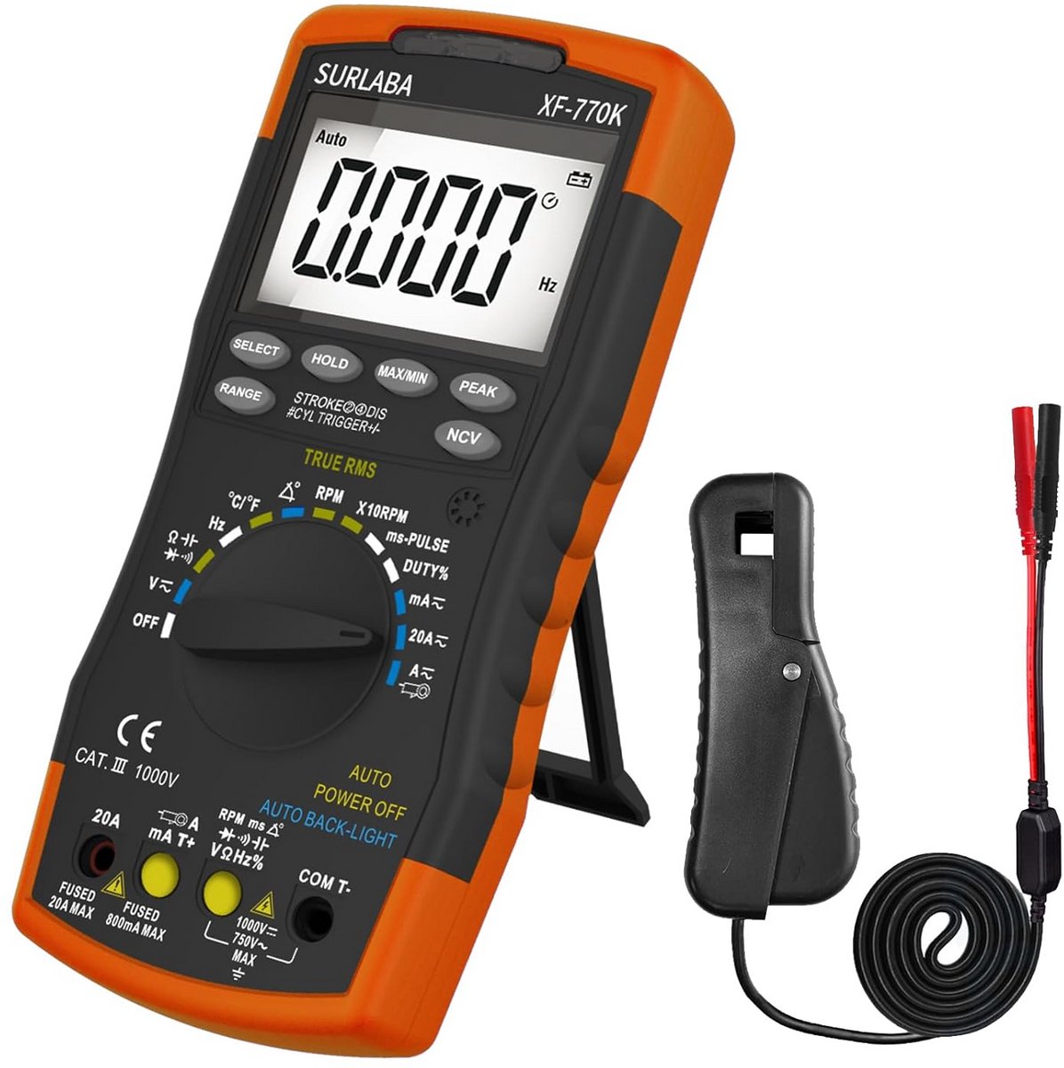 Digitale Multimeter Set voor Automotive - Slimme Multimeter voor AC/DC Spanning, Stroom, Toleerhoeken en Gasoline Tachometer tot 12000RPM