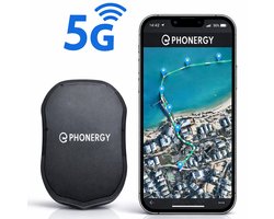 Phonergy Trackmaster- GPS Tracker - 2026 Model - Gps tracker auto - Gps tracker fiets - 4420 uur batterijduur- 1 Meter nauwkeurig - 250+ landen + Europa dekking - Waterdicht - Inclusief draagtas -Gps tracker zonder abonnement - Zwart