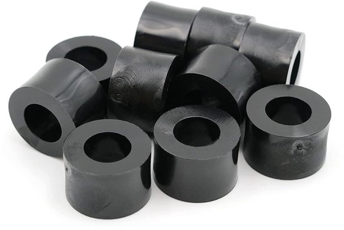 10 x Afstandshulzen Sluitringen L 8 mm - Buitendiameter 15 mm - HD-polyethyleen