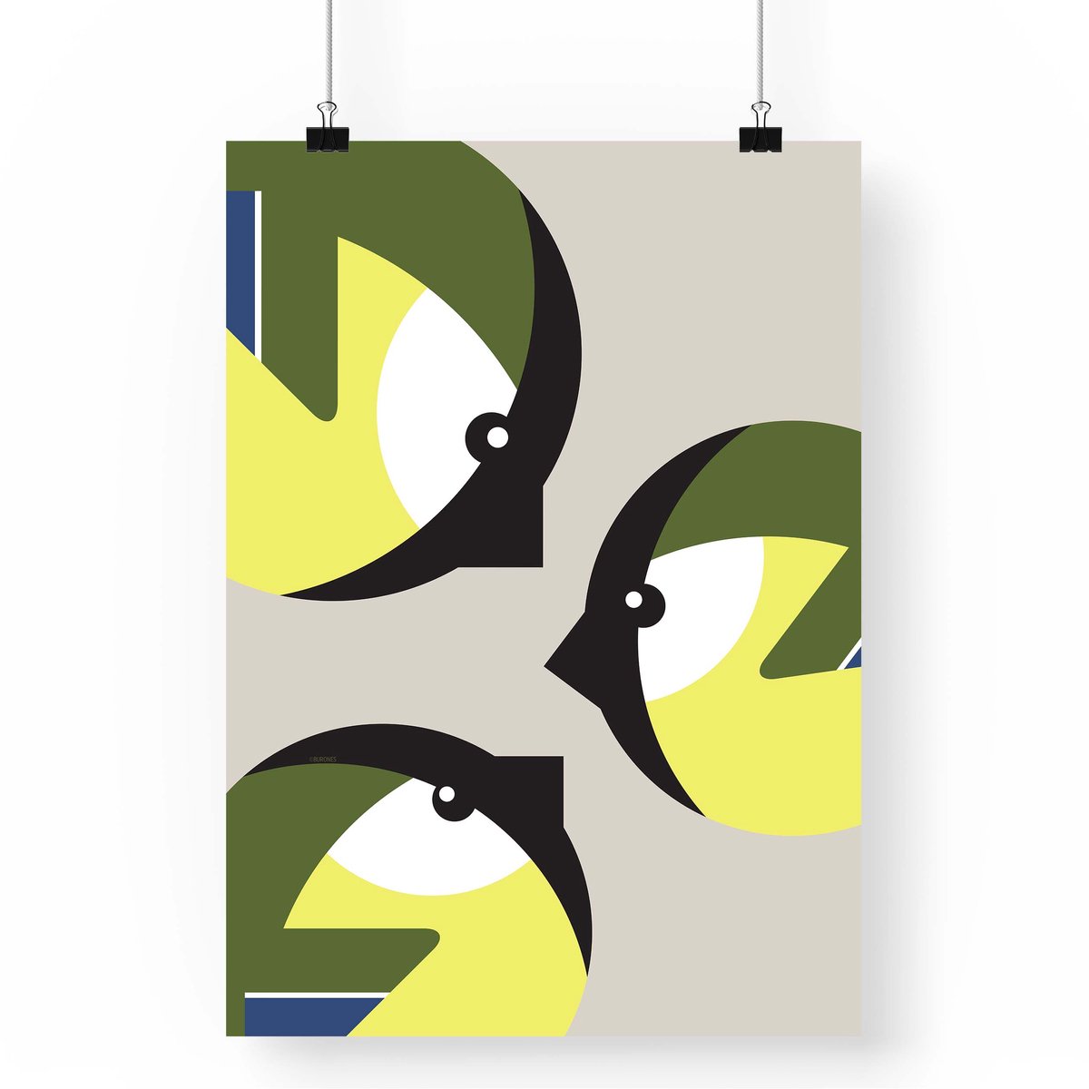 Artprint Koolmezen - A4 formaat - vogel illustratie poster | mees tuinvogel zangvogel | natuur vogelliefhebber