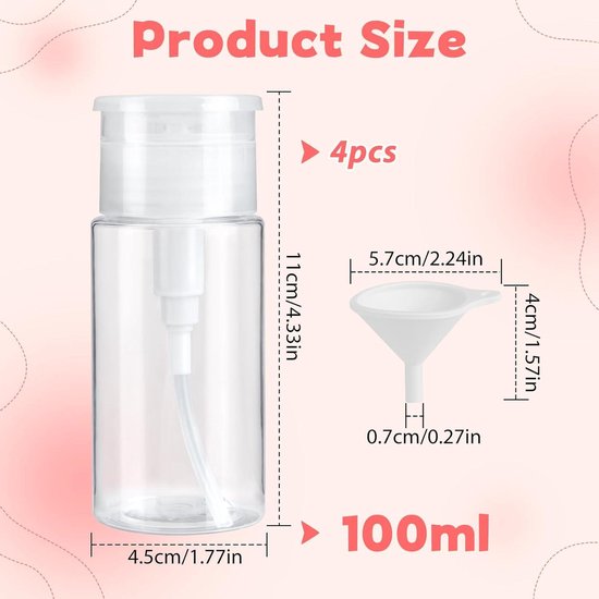 mawmuaw Pompflessen, 6 stuks, 100 ml, pompdispenser, glas, bruine