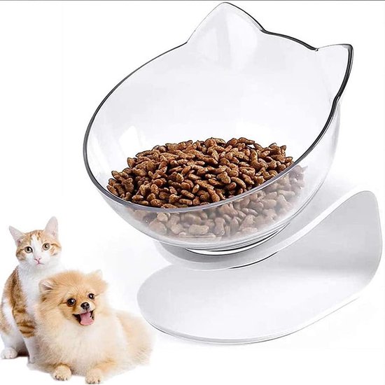 Raised Cat Bowls Ceramic Double Cat Food And Water Bowl Set With Steel