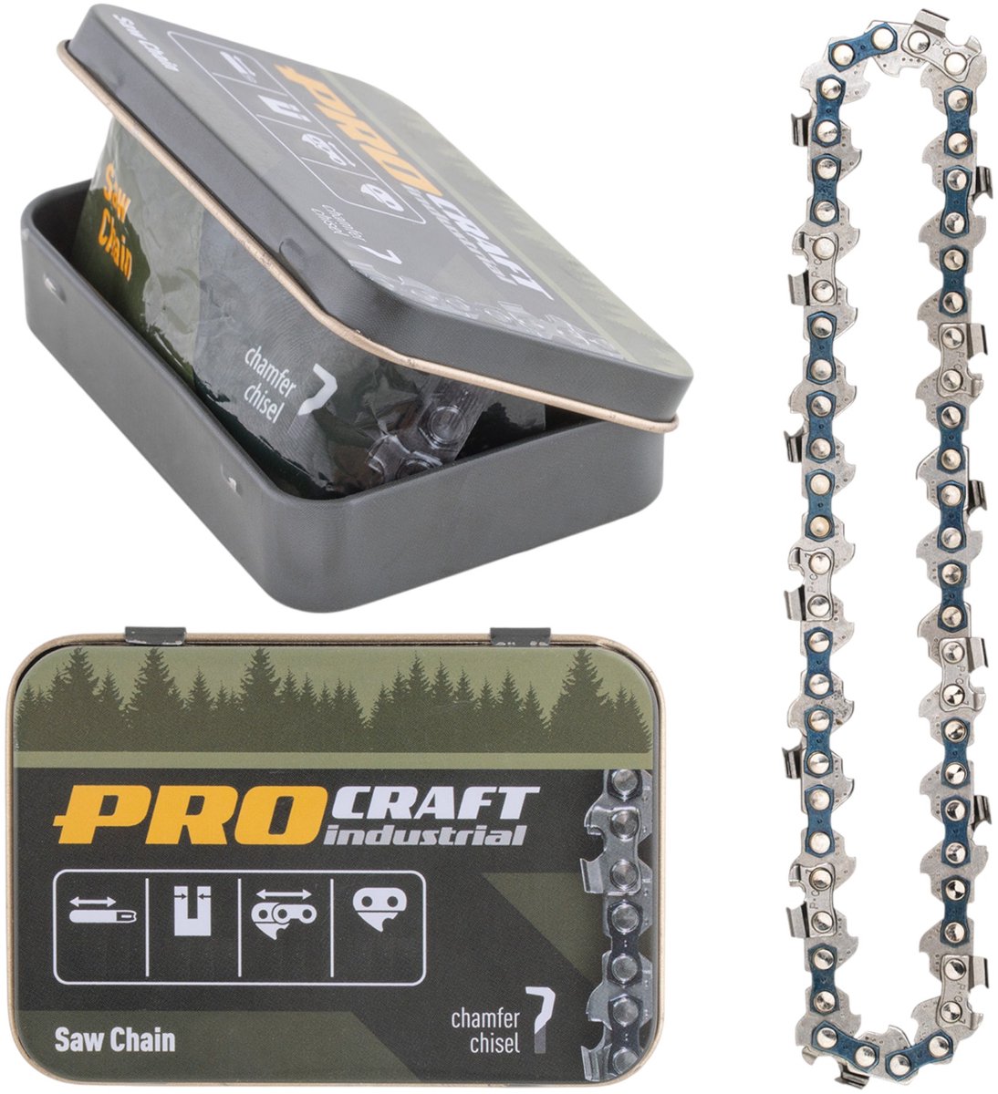 Procraft Industrial P.1/4.28 zaagketting 4" (100 mm) 1/4" 1,1 mm 28 TG in metalen kist - voor kettingzaag