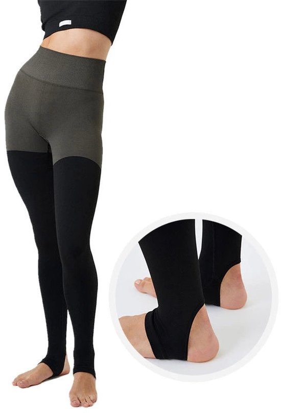 Björn Borg - Dames - Sthlm Seamless Open Heel Tights - Groen/Multicolour/Zwart - Maat M / L van Merkloos — afbeelding 4