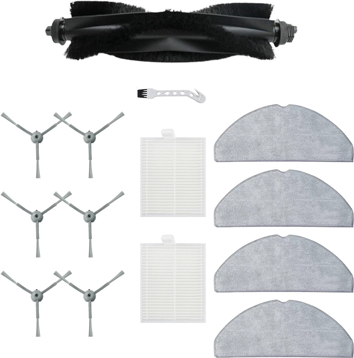 14 stuks robotstofzuiger accessoires - Geschikt voor Eufy G50 Hybrid (SES) - L60 Hybrid (SES) - L60 - L60 SES - L50 - L50 SES - Onderdelen - voor robotstofzuiger - met reinigingsborstel - Vervangingsonderdelen