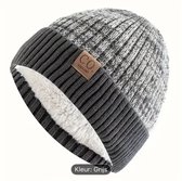 fleece gevoerde heren muts grijs